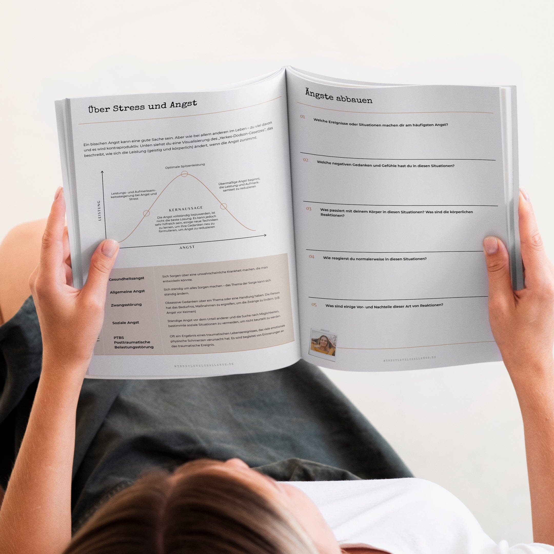 "Angst und Stress überwinden" - Die Worksheet Challenge als DINA4 Workbook mynextlevelchallenge
