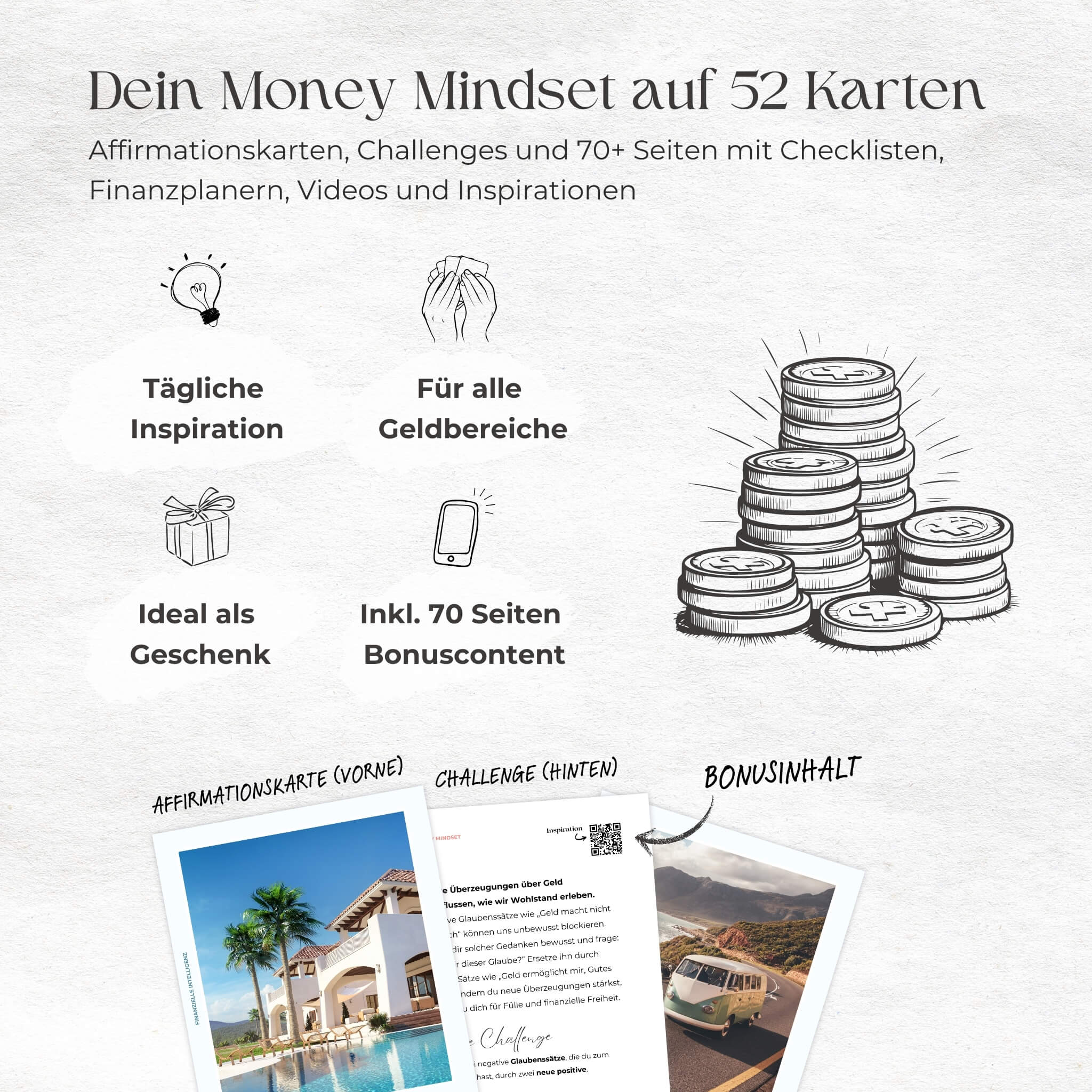 Dein Money Mindset – 52 Challenges & Affirmationskarten für finanzielle Freiheit