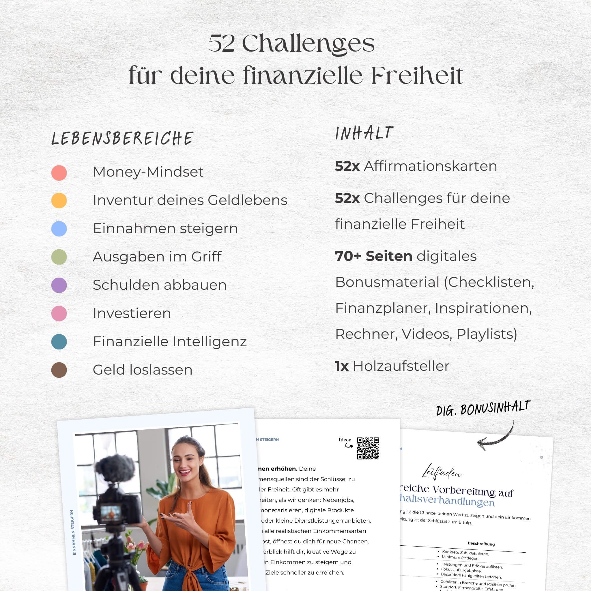 Dein Money Mindset – 52 Challenges & Affirmationskarten für finanzielle Freiheit